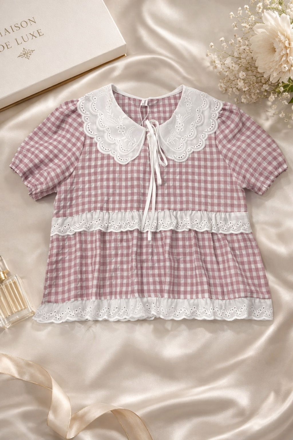 Heirloom Petal Gingham Top