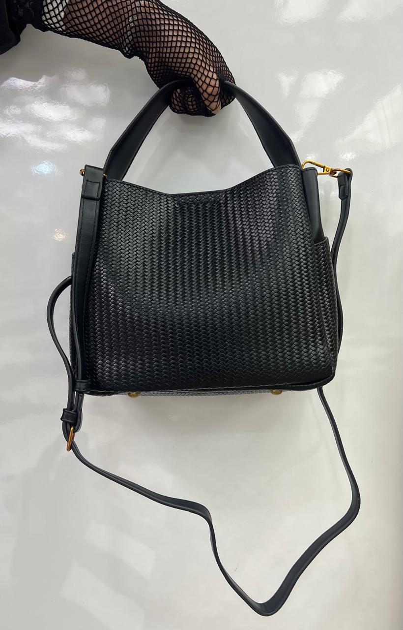 Woven-texture Bucket Tote