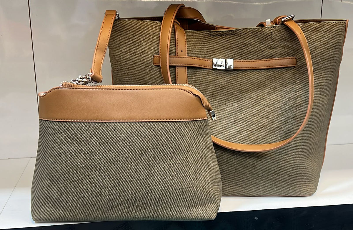 2-Piece Belted Tote Bag