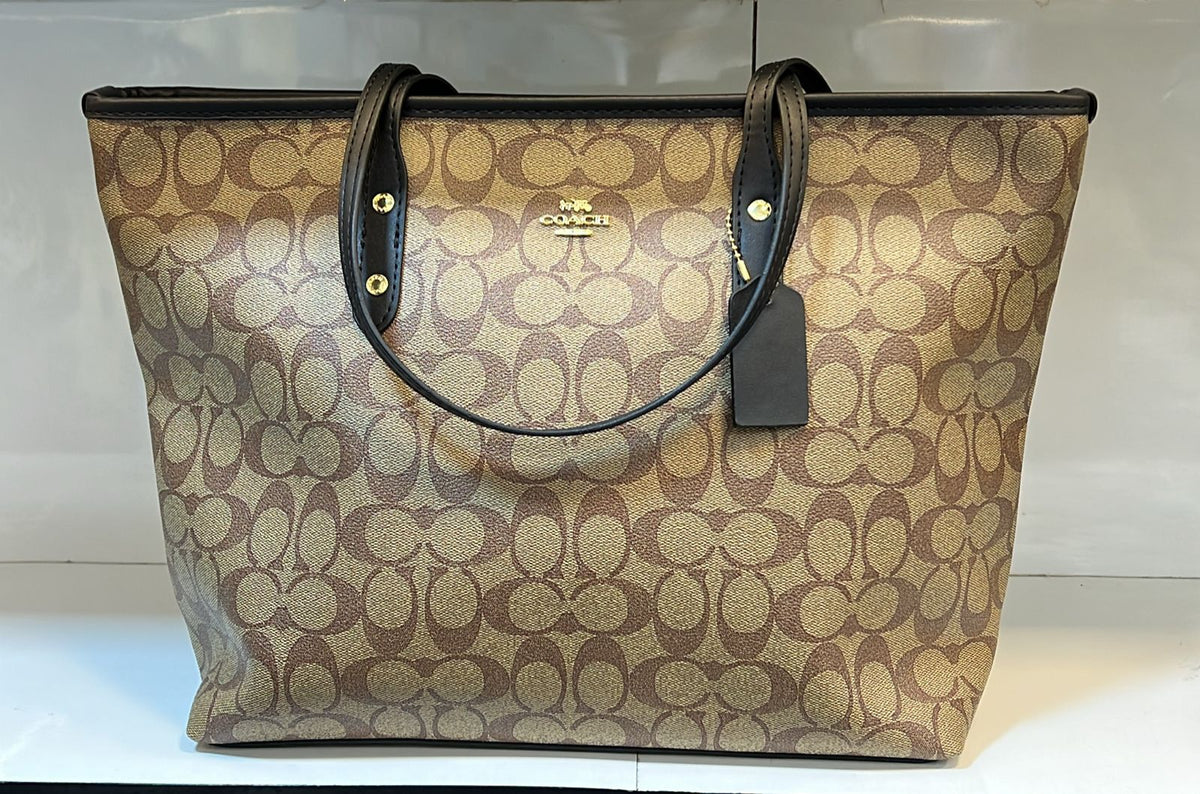 Coach Zip-top Tote in Signature canvas