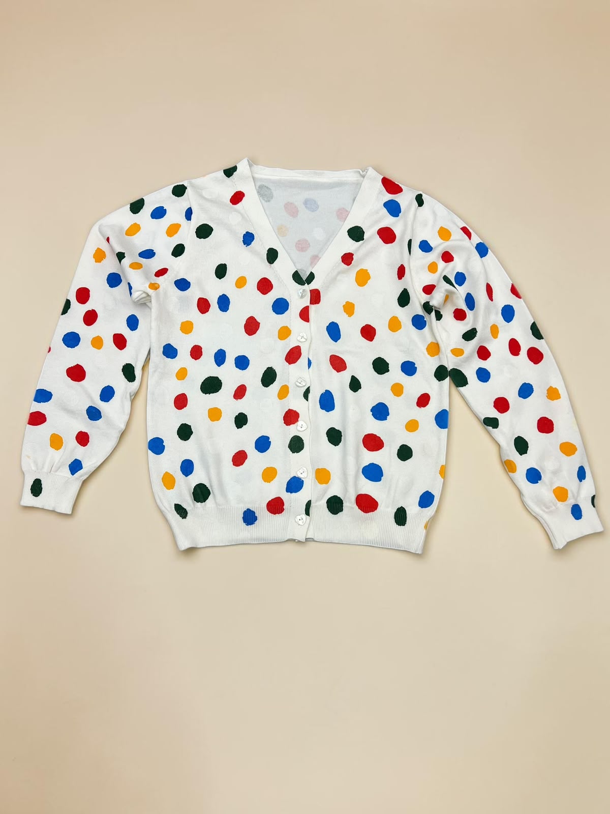 Multicolor Polka Dot Cardigan