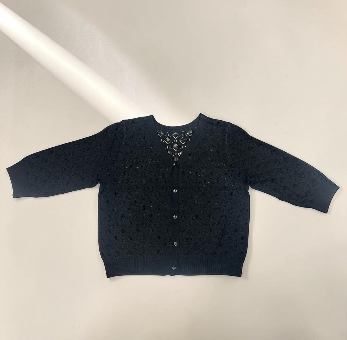 Pointelle V-Neck Cardigan