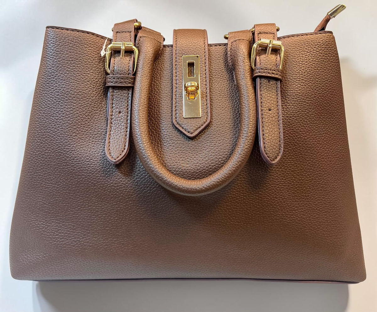 Elegant Taupe Leather Tote Bag