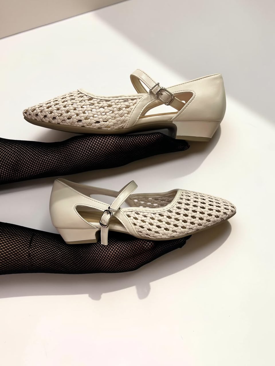 Metallic Woven Mary Jane