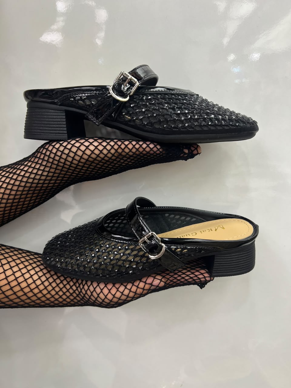 Crystal Mary Jane Mules