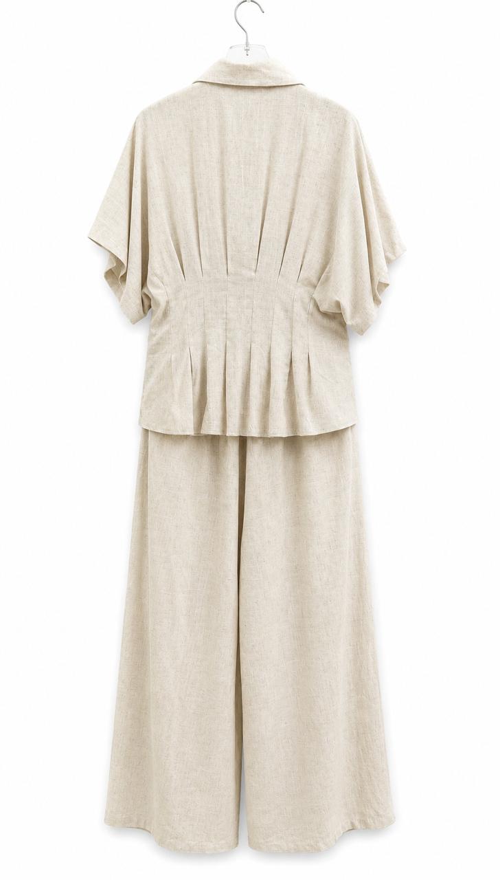 Mocha Elegance Two -Piece Pant Set