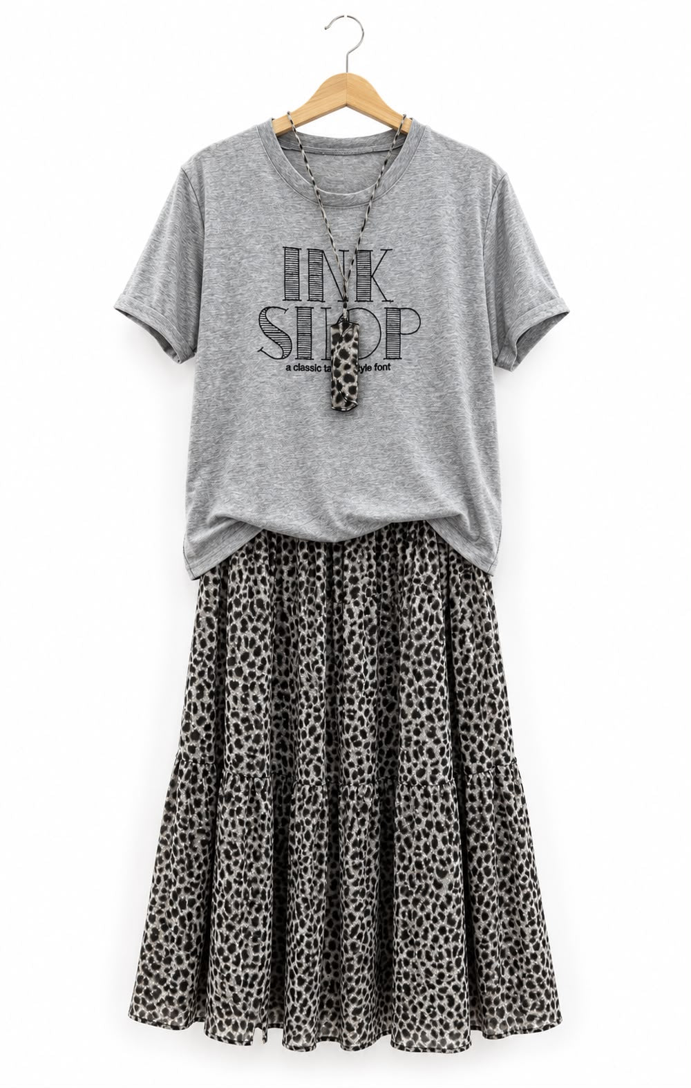 Leopard Tiered Maxi Skirt Set