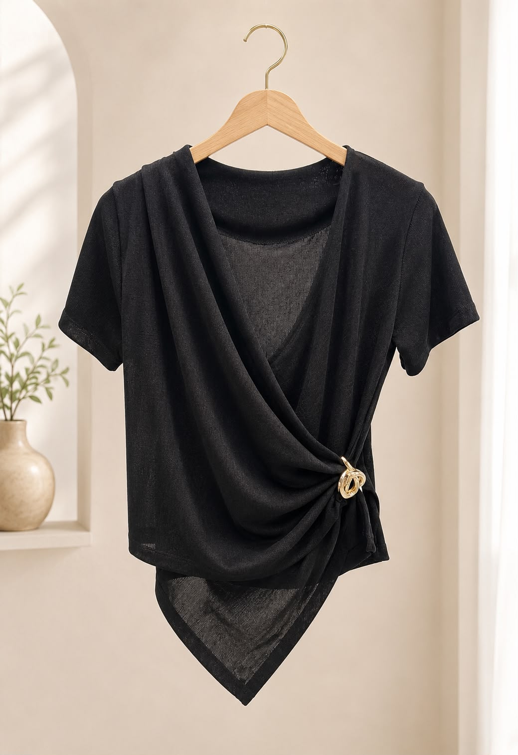 Elegance Wrap Knit Top