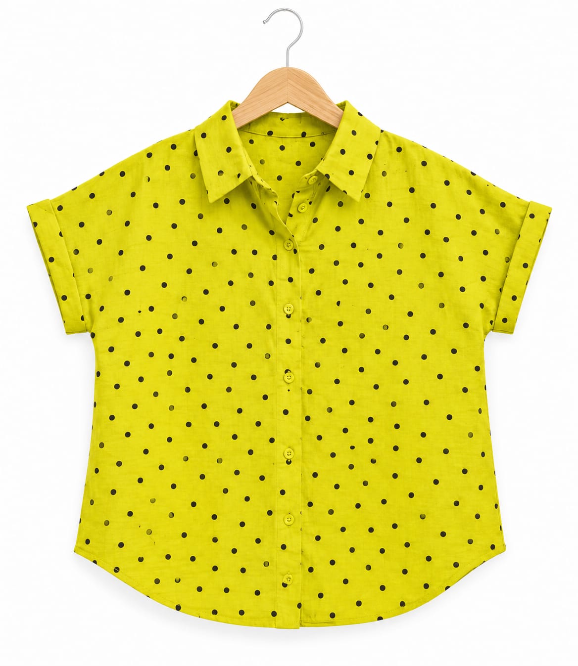 Classic Polka Dot Button -Up Shirt