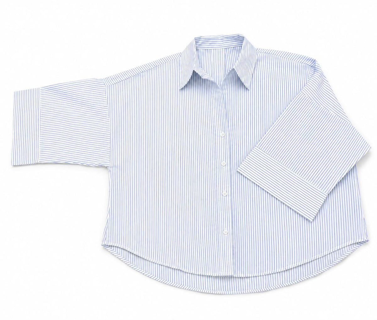 Blue Pinstripe Button -Up Shirt