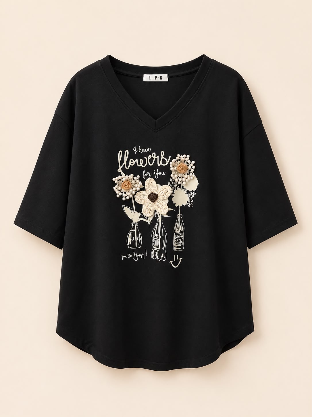 Floral V-Neck Graphic Top