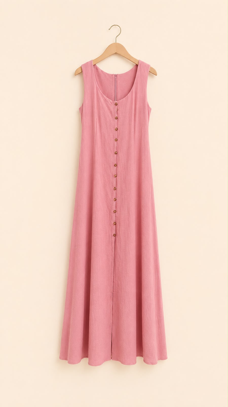Button -Front Maxi Dress