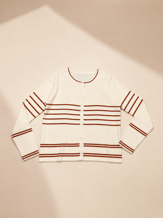 Breton Stripe Knit Cardigan