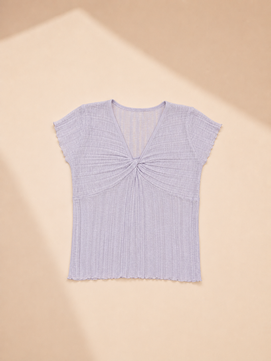 Buttercup Twist Front Ribbed Top