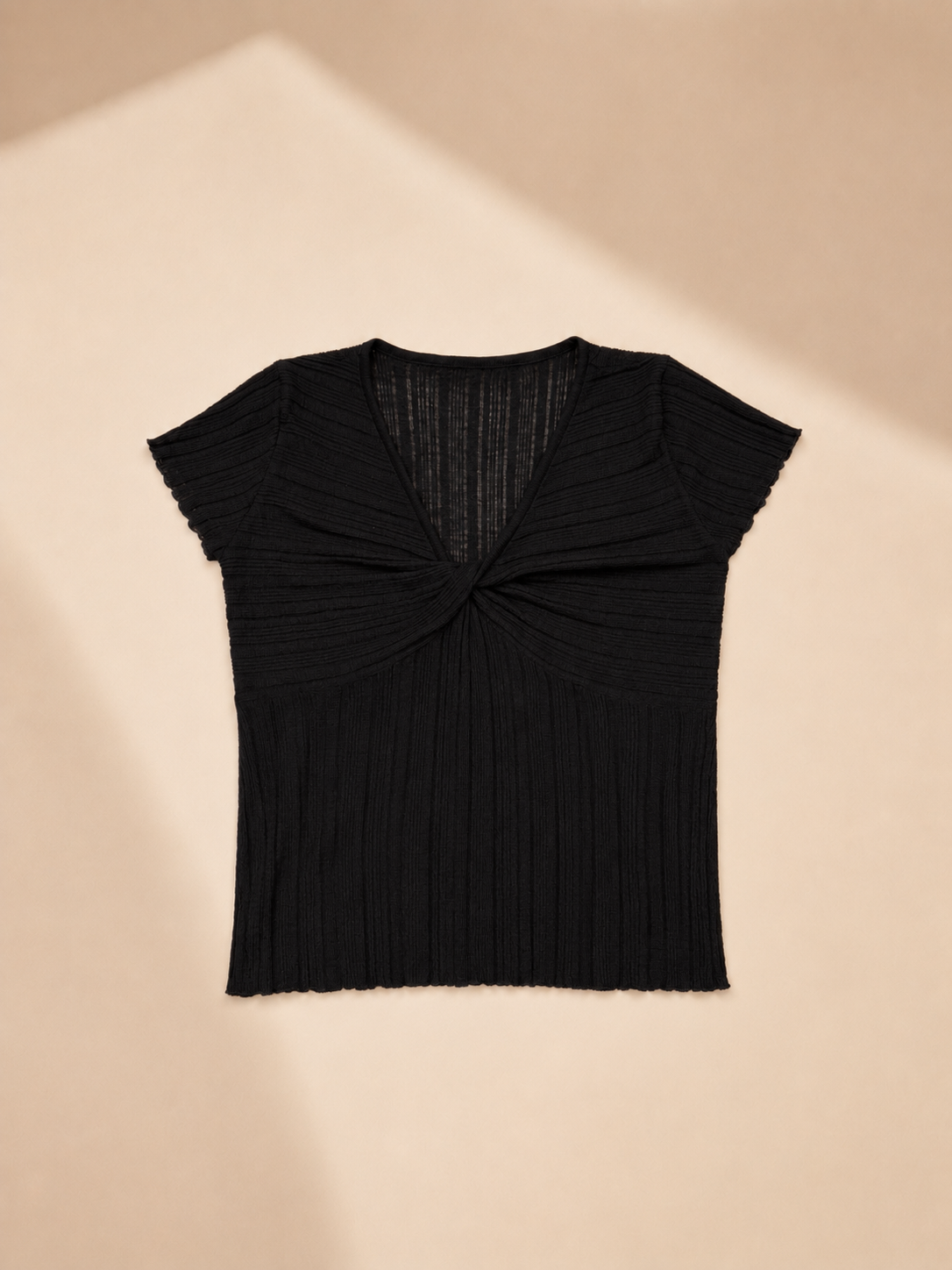 Buttercup Twist Front Ribbed Top
