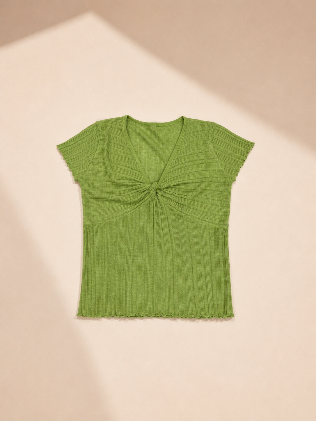 Buttercup Twist Front Ribbed Top