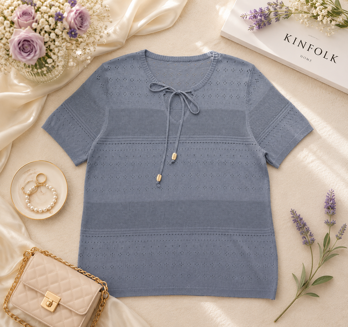 Soft Knit Tie-Front Summer Top