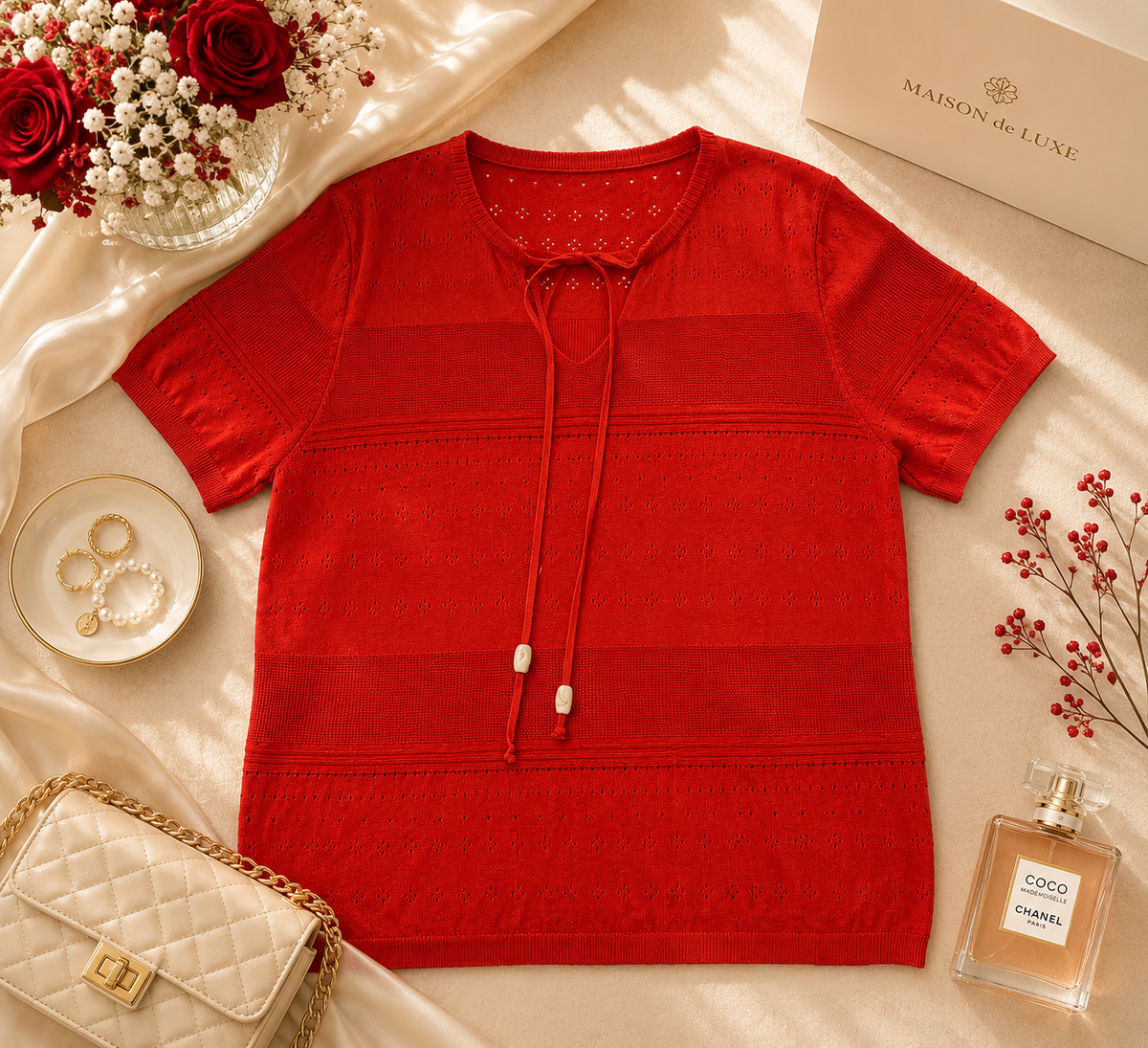 Soft Knit Tie-Front Summer Top