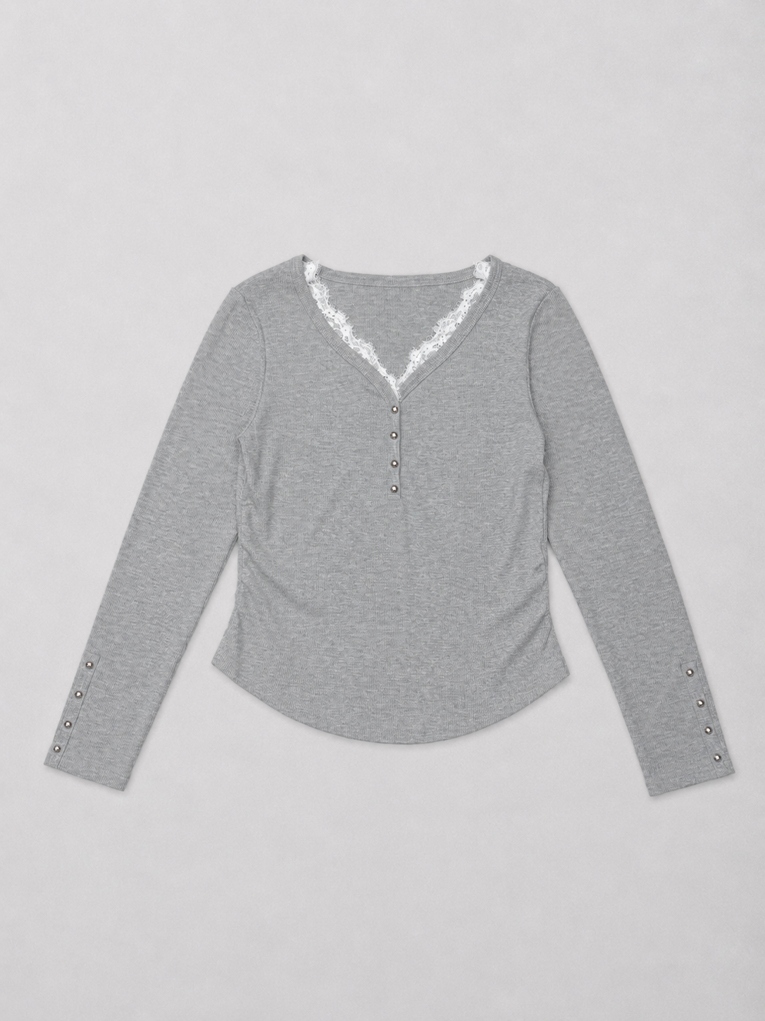 Women’s Long Sleeve Rib Knit V-Neck Top
