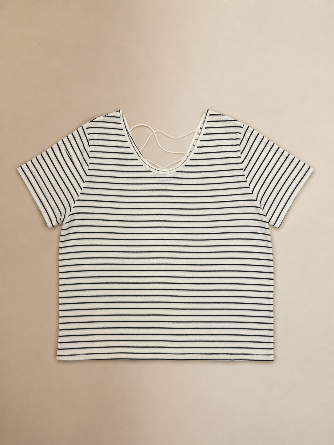 Striped Crisscross Back Tee