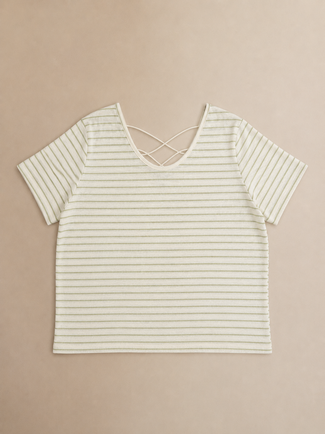 Striped Crisscross Back Tee
