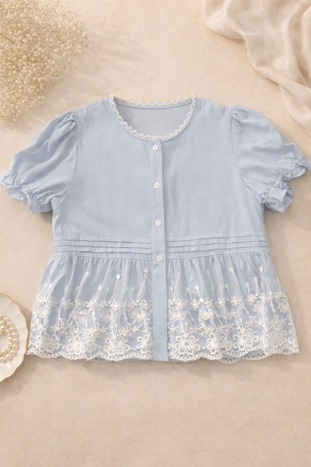 Serene Stitch Peplum Top