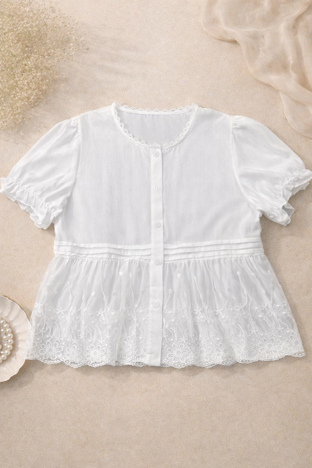Serene Stitch Peplum Top