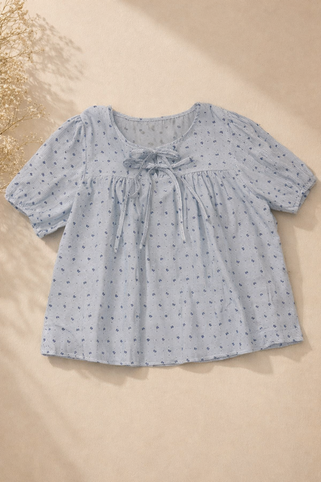 Petite Bloom Tie-Front Top