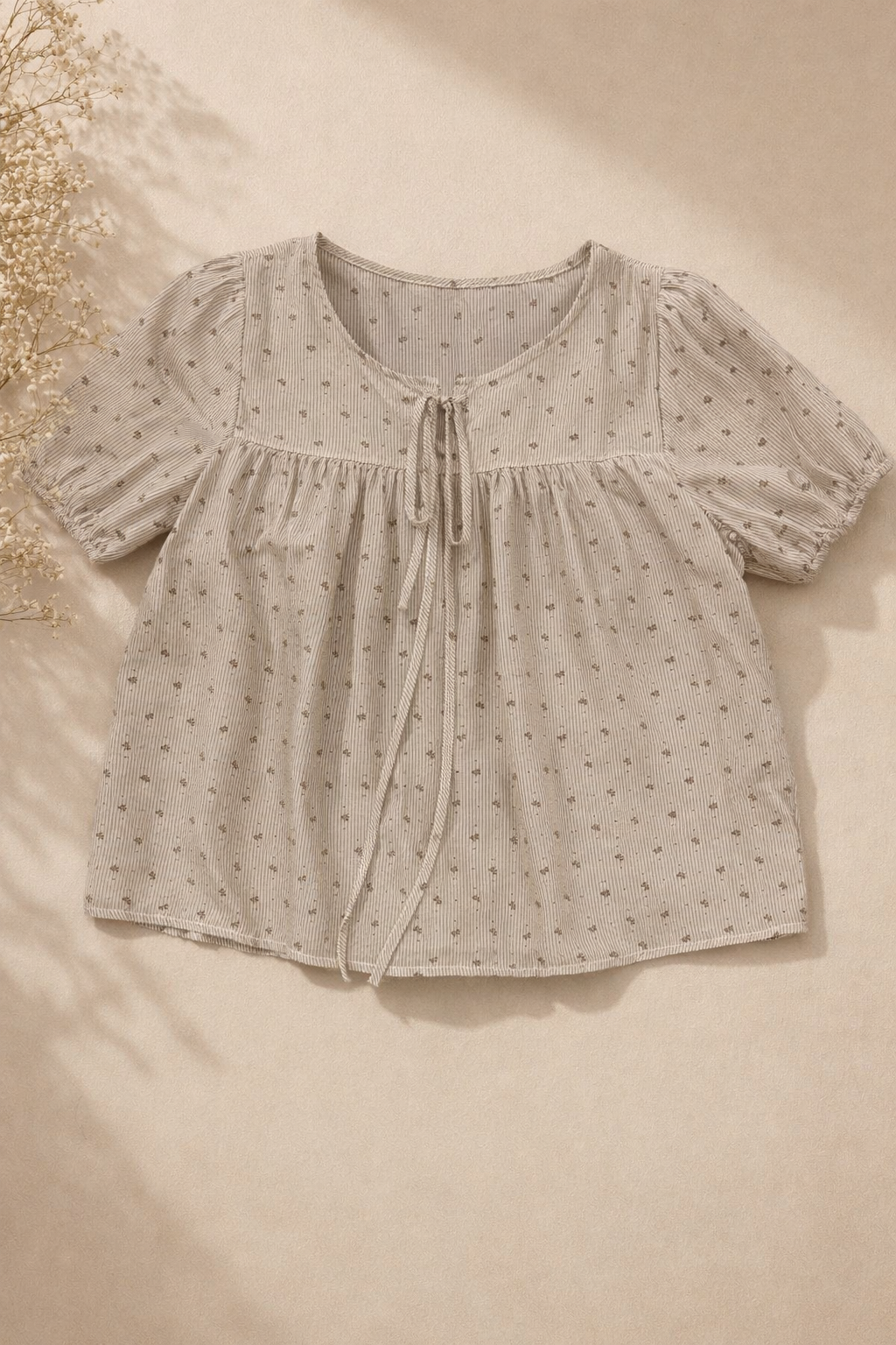 Petite Bloom Tie-Front Top