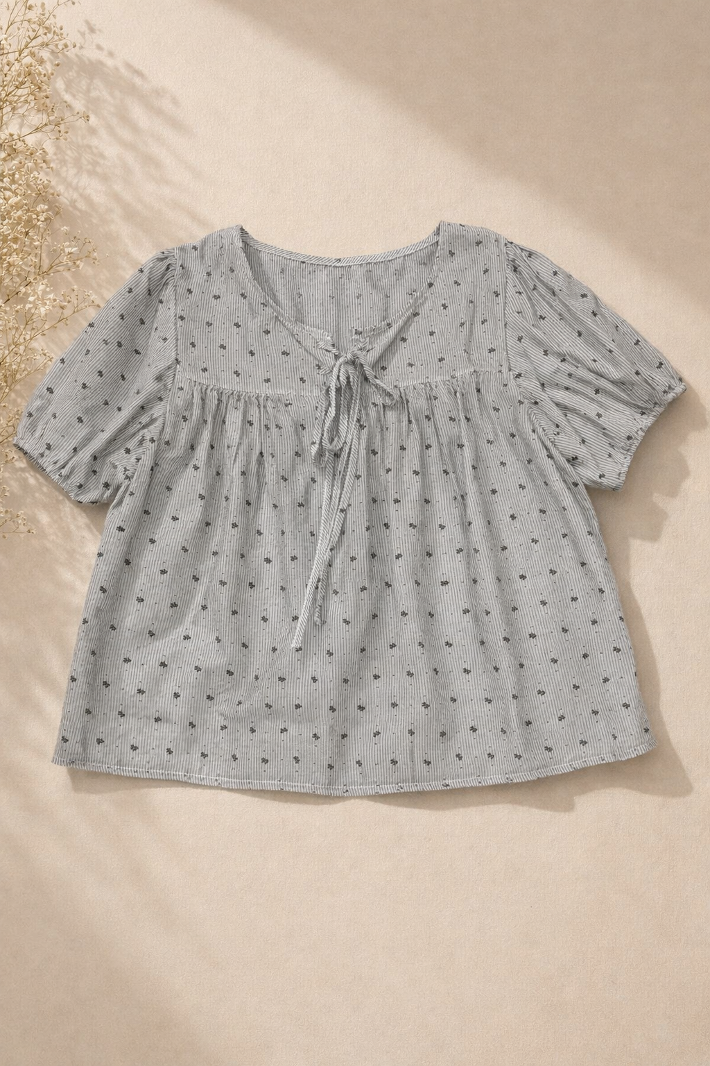 Petite Bloom Tie-Front Top