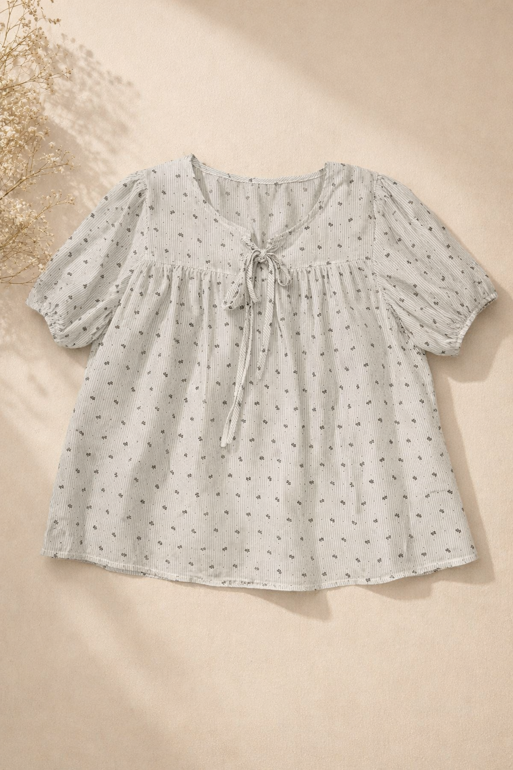 Petite Bloom Tie-Front Top