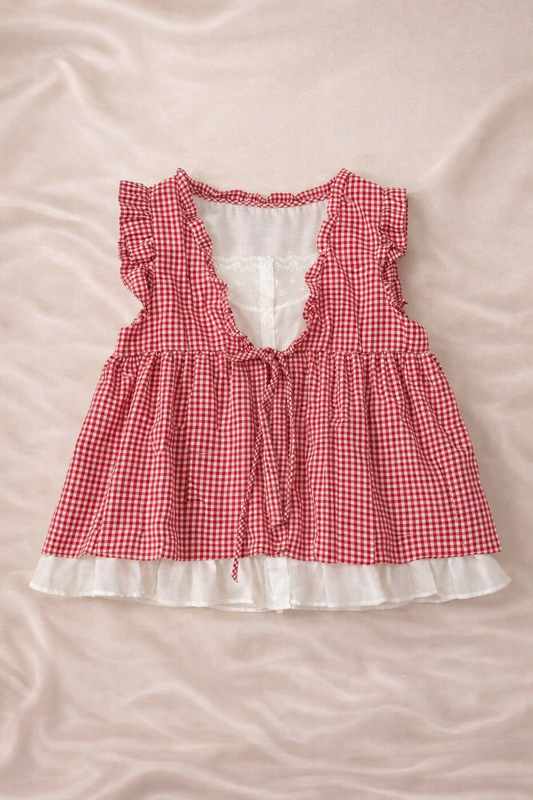 French Picnic Ruffle Top