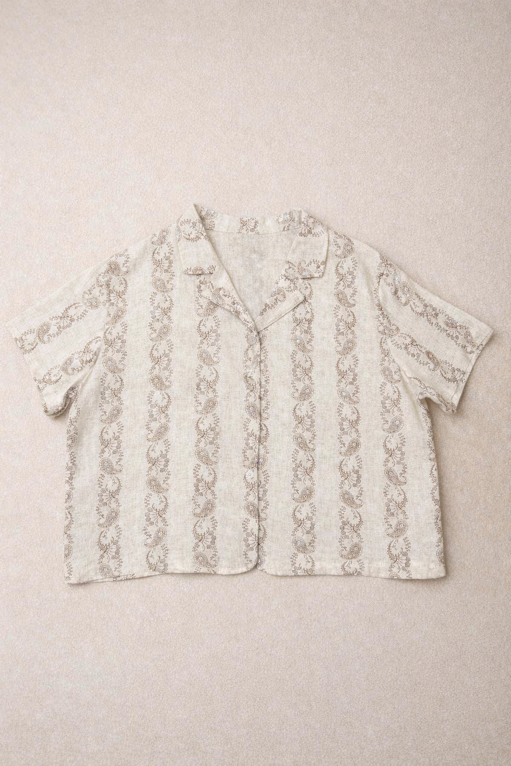 Paisley Stripe Cuban Collar Shirt