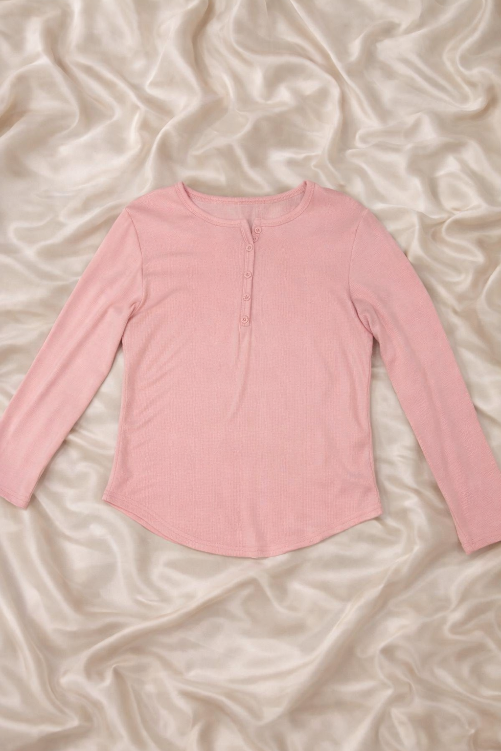 Slim Fit Button Neck Full Sleeve Top
