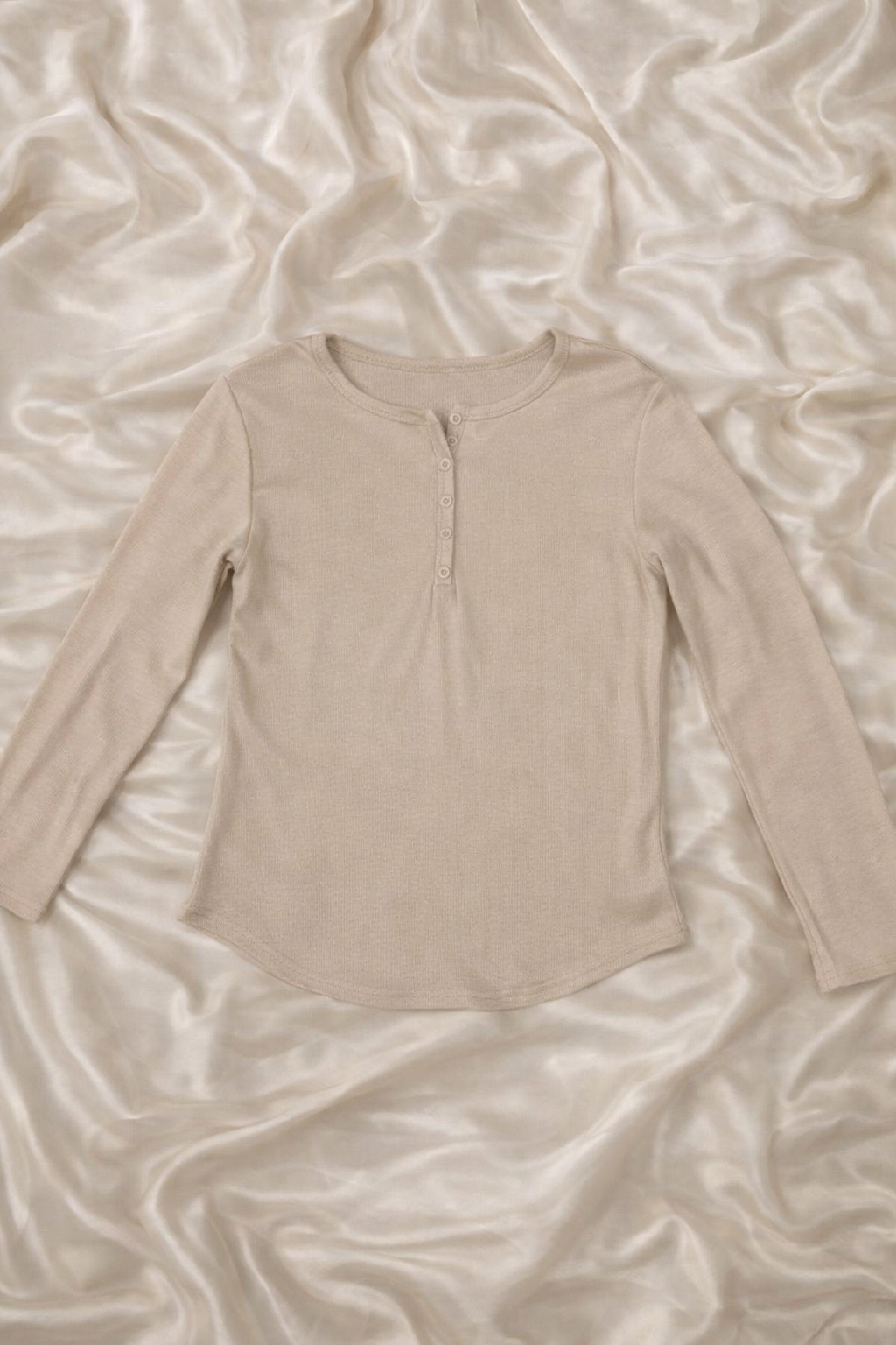 Slim Fit Button Neck Full Sleeve Top