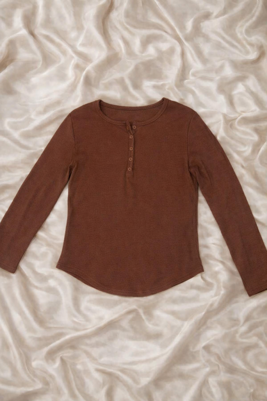 Slim Fit Button Neck Full Sleeve Top