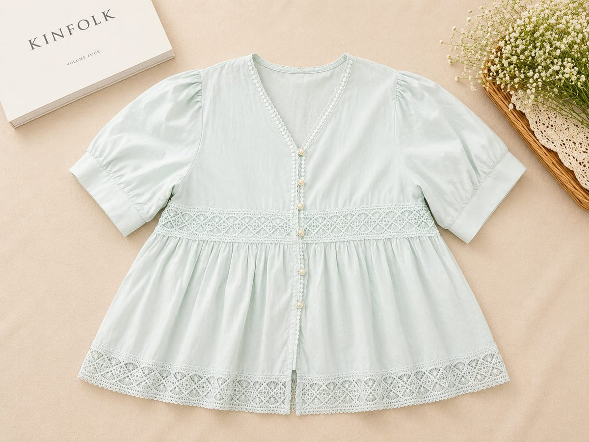 Aurielle Lace Babydoll Blouse