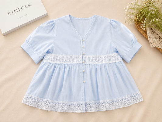 Aurielle Lace Babydoll Blouse