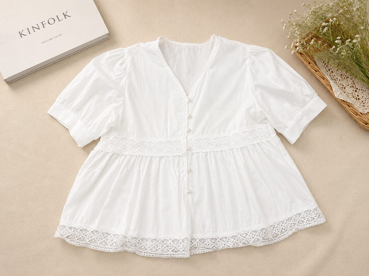 Aurielle Lace Babydoll Blouse