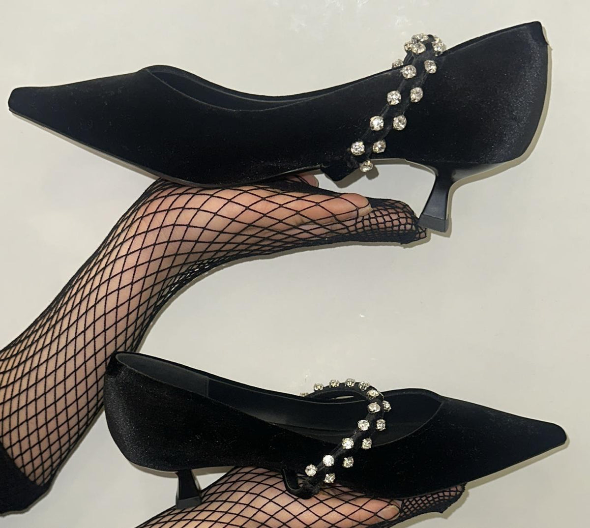 Crystal Strap Pointed Heels