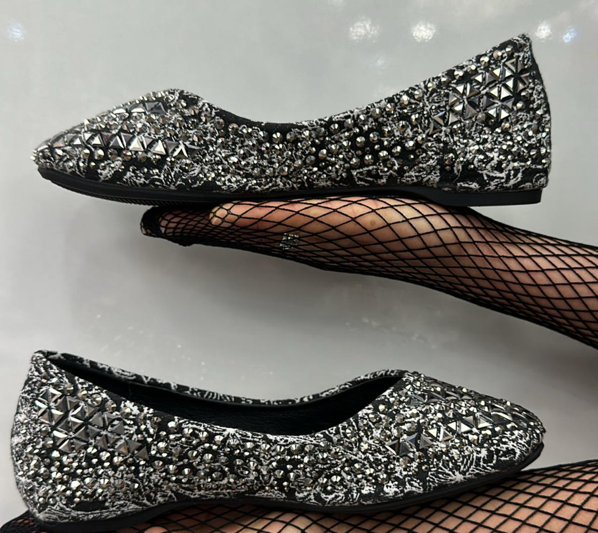 Women's Rhinestone-Embellished Ballet Flats
