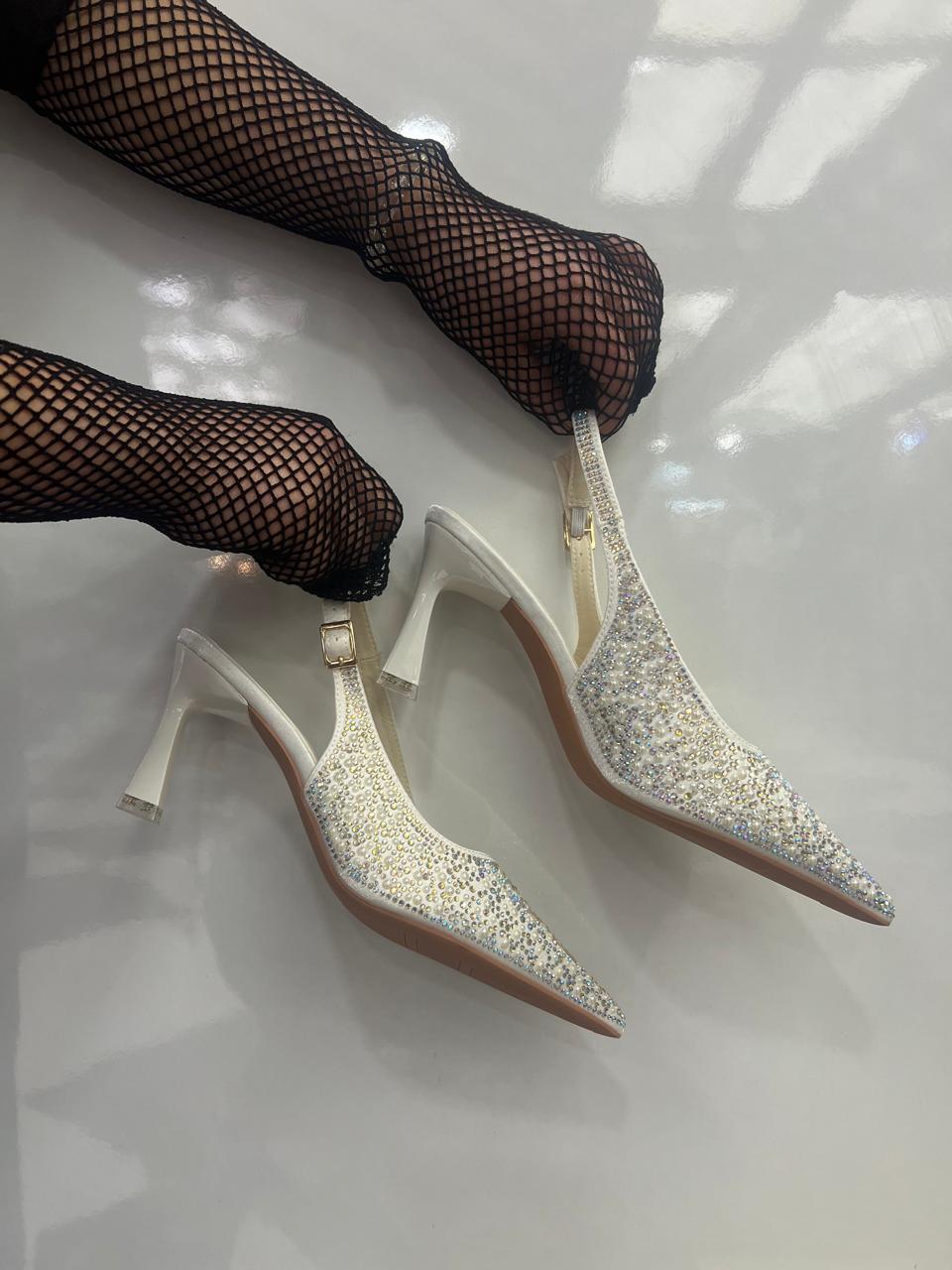 Sparkly Rhinestone Slingback Pumps