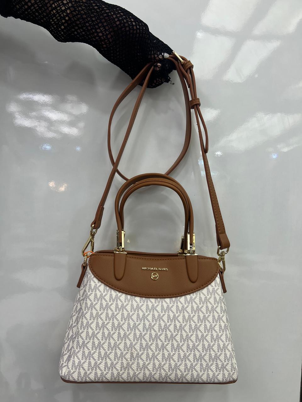 Michael Kors Laila Medium Logo-Embossed Leather Satchel
