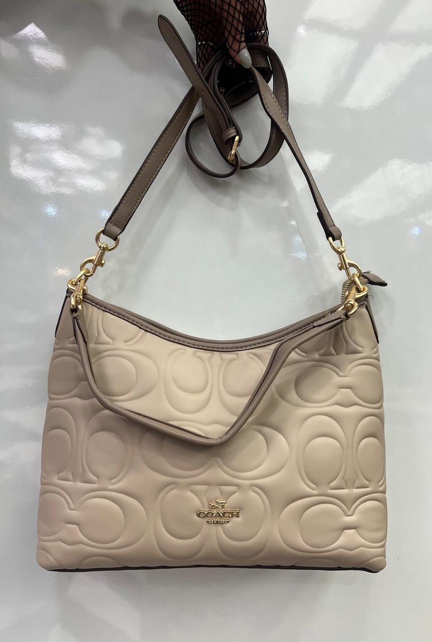 Coach Signature Debossed Leather Hobo/Shouder Bag