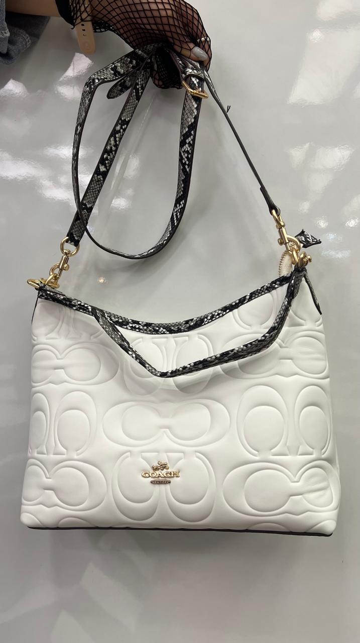 Coach Signature Debossed Leather Hobo/Shouder Bag