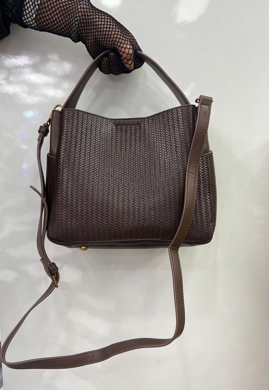Woven-texture Bucket Tote