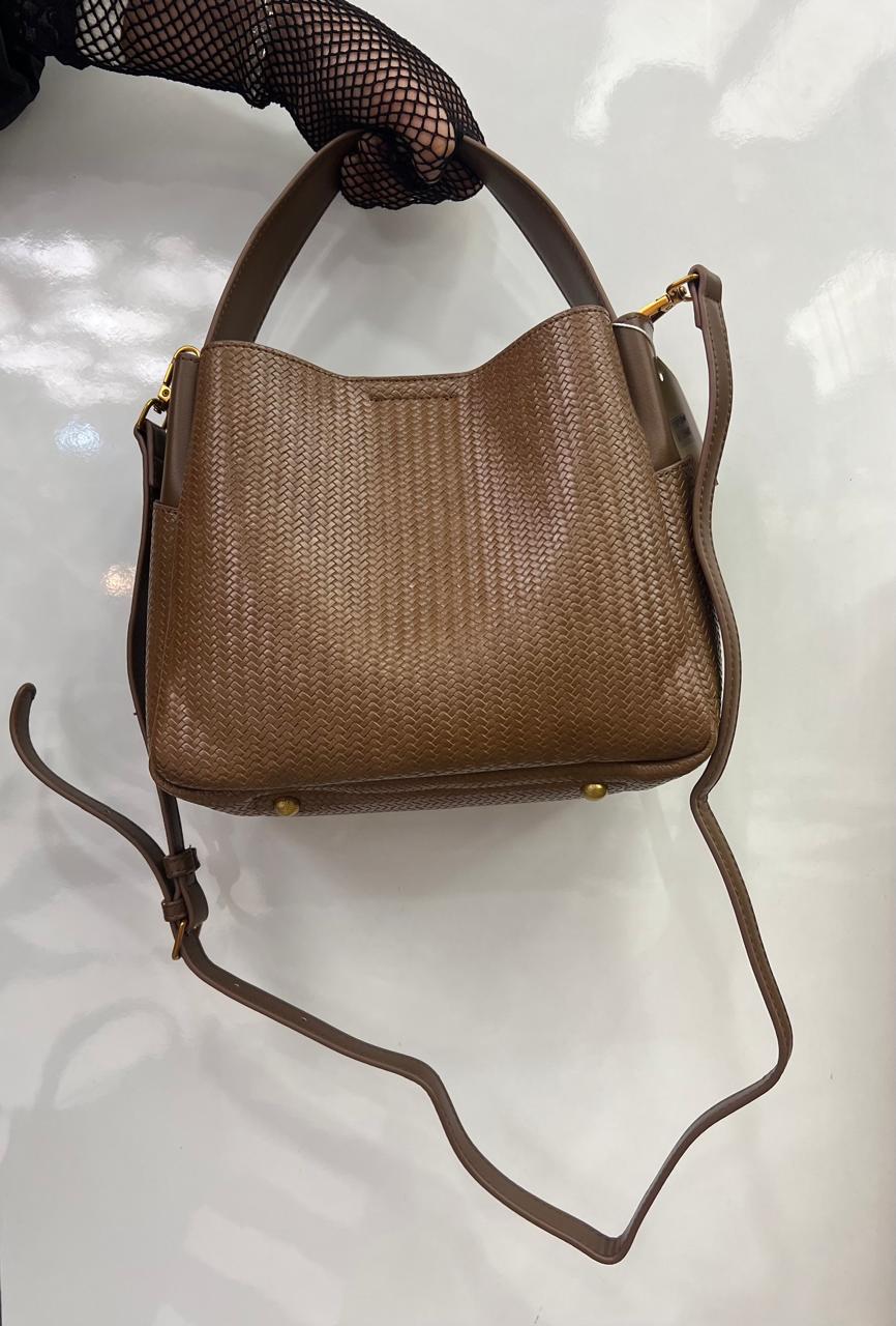 Woven-texture Bucket Tote