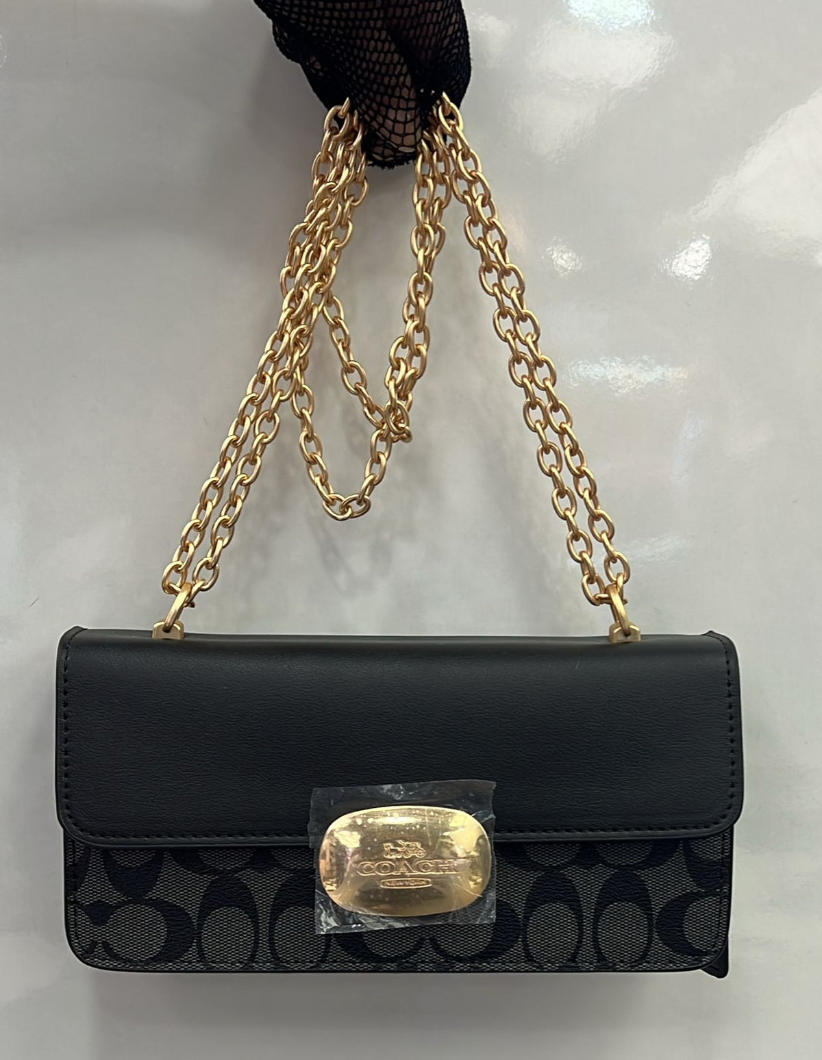 Coach Signature Canvas Chain Shoulder Bag
