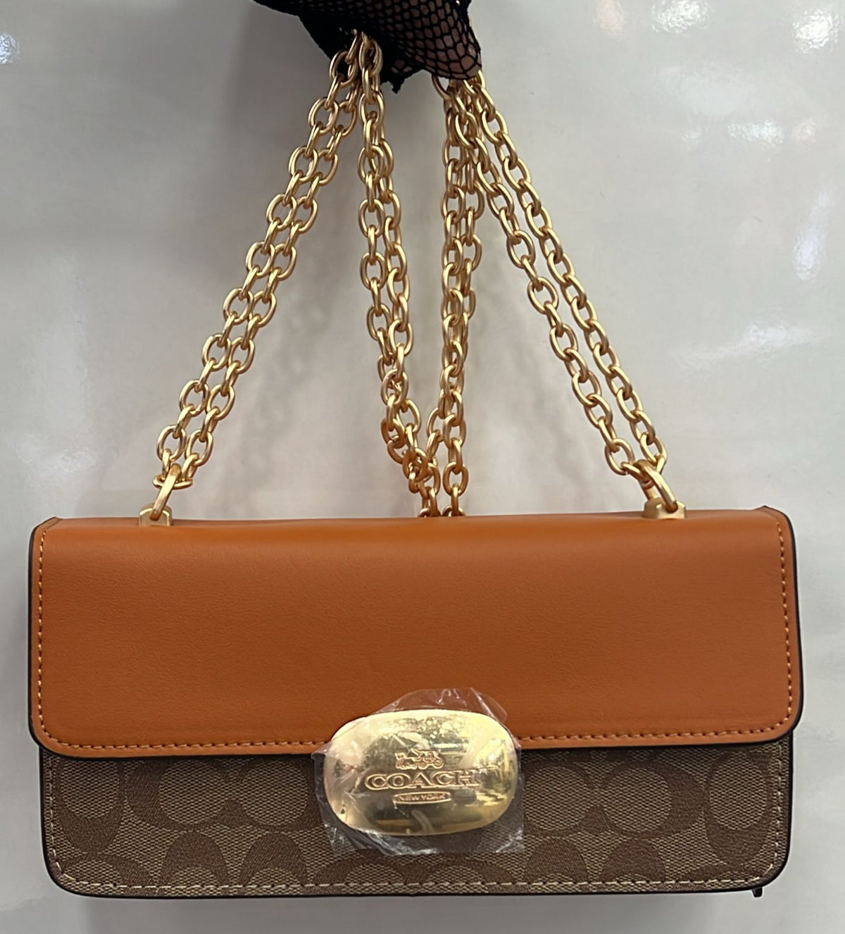 Coach Signature Canvas Chain Shoulder Bag
