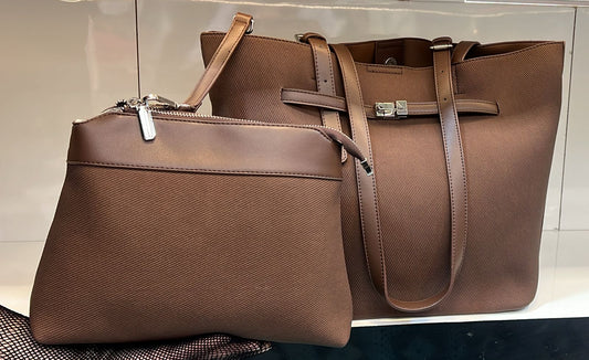 2-Piece Belted Tote Bag